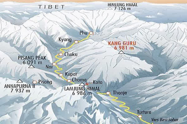 Himlung Himal expedition  Map