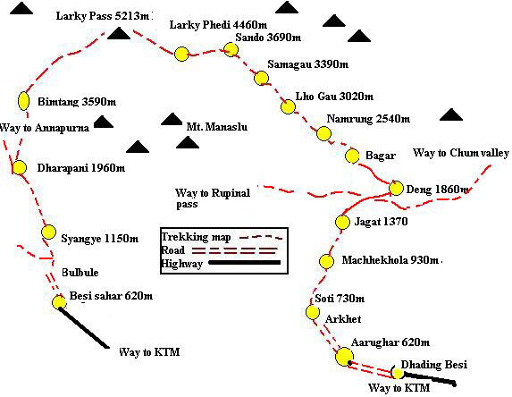 Tsum Valley Trekking Map