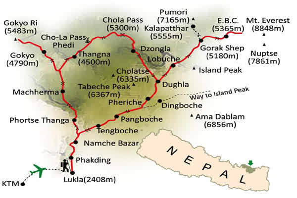 Everest Base Camp Trek Map