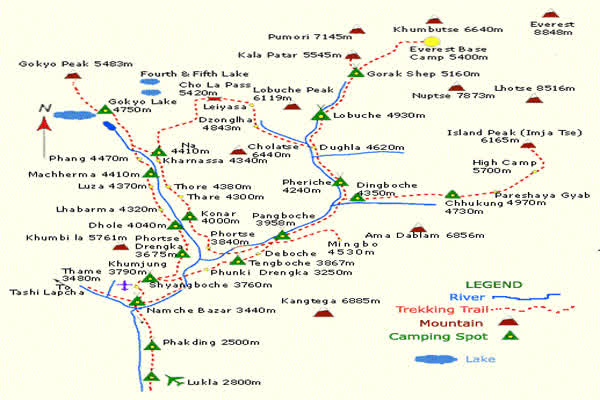 Everest Gokyo Trek Map
