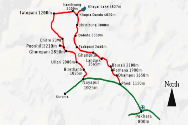 khopra danda trek Map