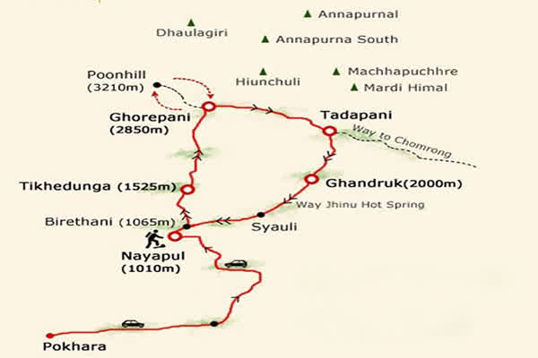 Ghorepani Ghandruk Trek Map
