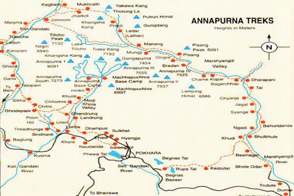 Tilicho Base Camp with Round Annapurna Trekking Map